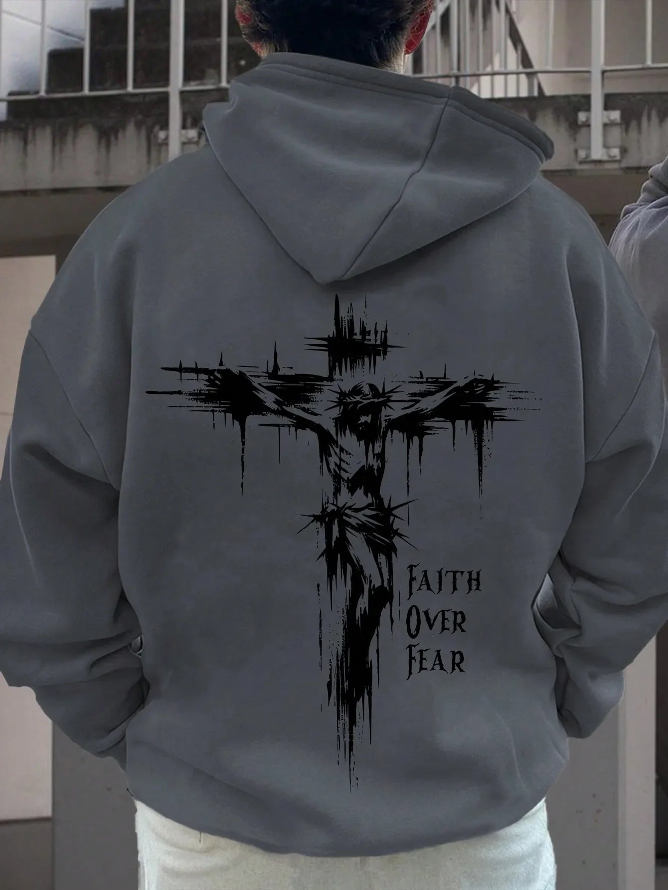 Crucifix Faith over Fear Hoodie