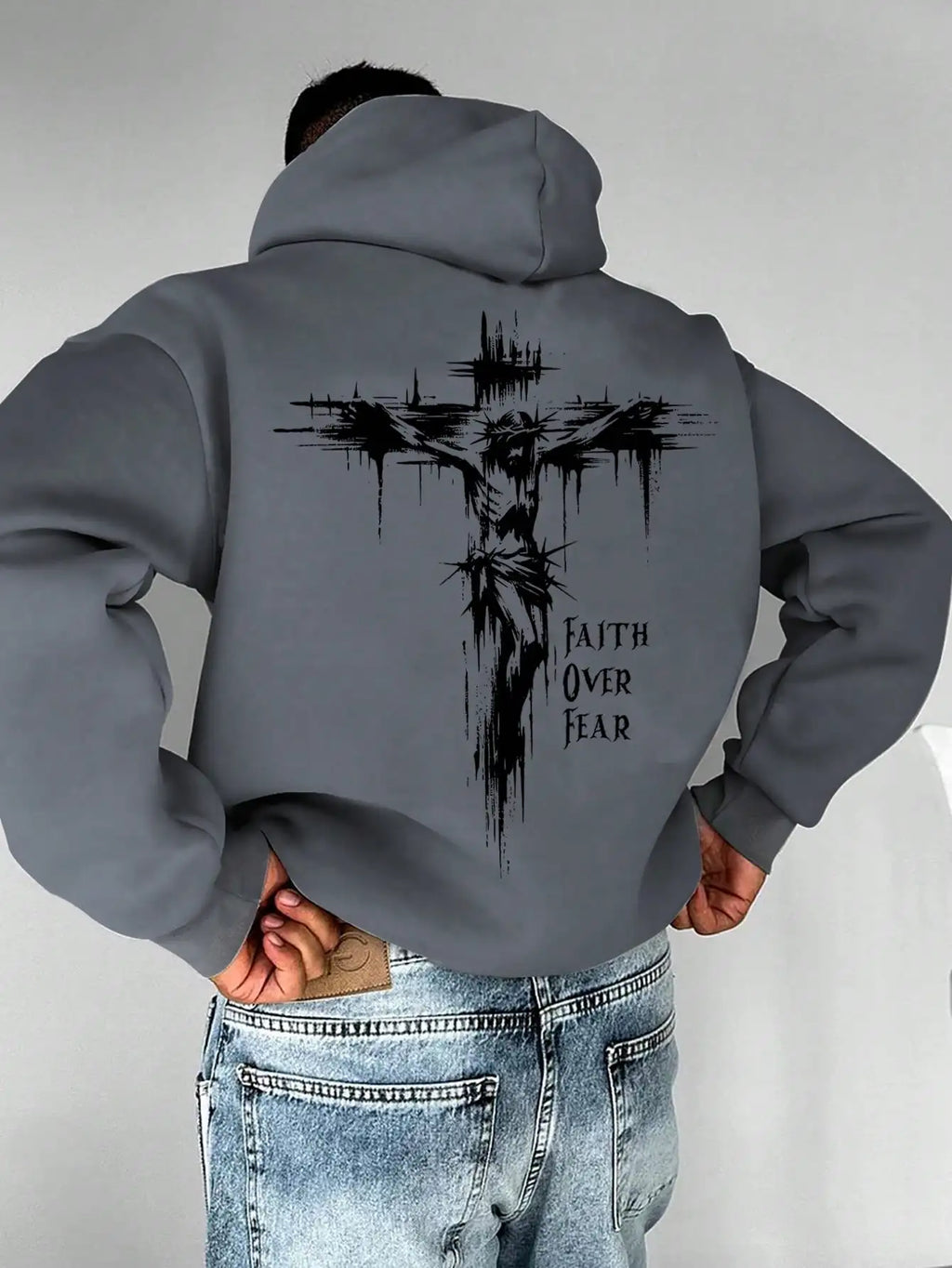 Crucifix Faith over Fear Hoodie