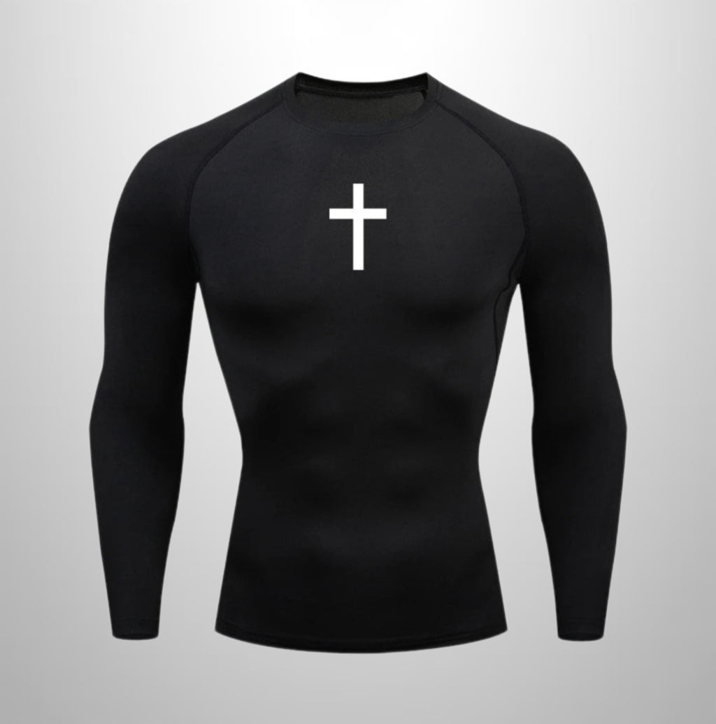 Compression longsleeve shirt with Cross