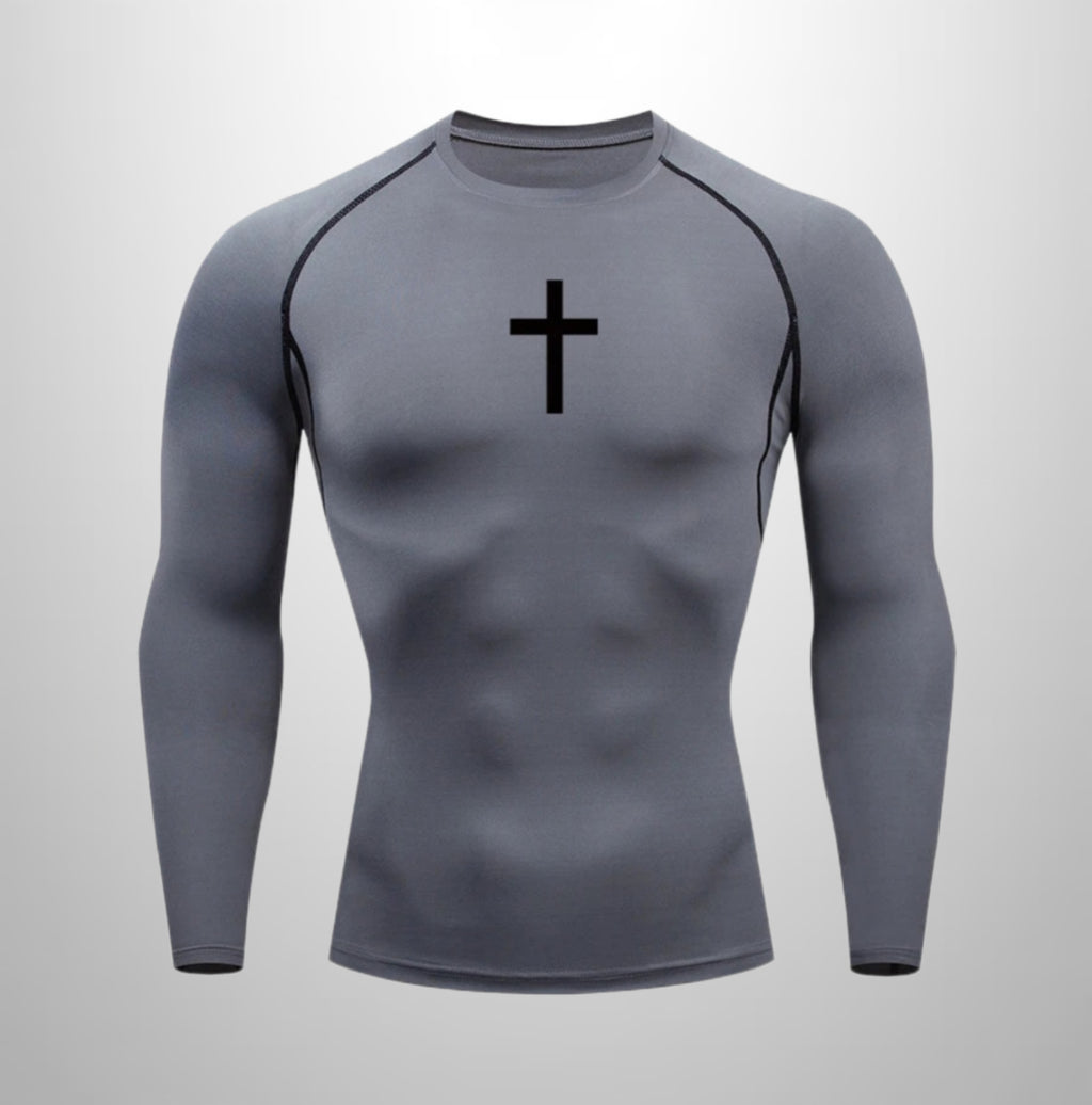 Compression longsleeve shirt with Cross